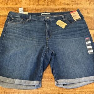 Levi's Blue Boyfriend Jeans with Cuffed Hems